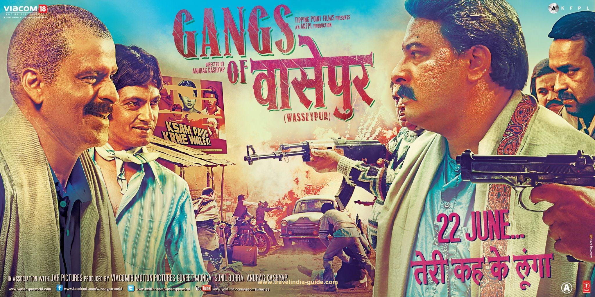 गैंग्स ऑफ वासेपुर - अनुराग कश्यप के निर्देशन में बनी ये एक्शन -क्राइम फिल्म 1940-1990 के मध्य बिहार के कोयला माफिया और वहां के राजनेताओं के बीच के चलते आए खूनी संघर्ष को दर्शाती है। सत्य घटनाओं से प्रेरित यह फिल्म भारतीय सिनेमा में एक नया अध्याय जोड़ती है। 