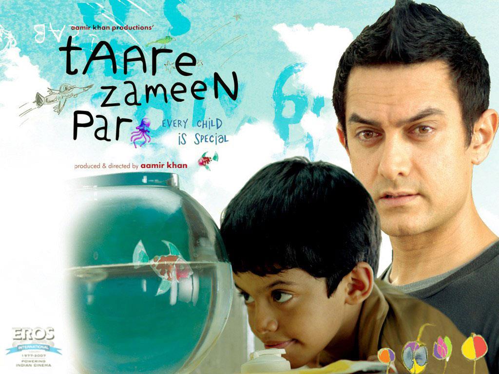 तारे ज़मीन पर - साल 2007 में आमिर खान के निर्देशन में बनी तारे ज़मीन एक एजुकेशनल ड्रामा फिल्म है। फिल्म कि कहानी एक आठ साल के लड़के इशान की है जो dyslex नामक बीमारी से पीड़ित है। फिल्म ने देश विदेशो में हर जगह  इस फिल्म ने काफी तारीफें बटोरी।