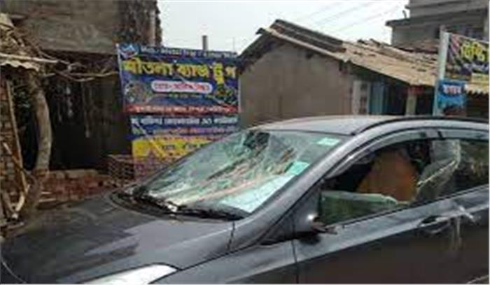 बंगाल चुनाव - मतदान से पहले कई जगह हिंसा , शुभेंदु अधिकारी के भाई की कार पर हमला